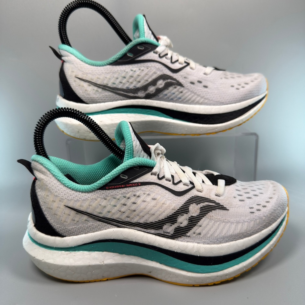 Saucony Endorphin Speed 2 Womens 5 Running Shoes White Lace Up Training Sneakers